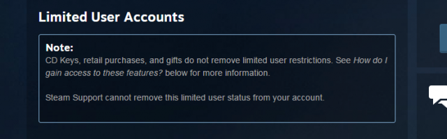 Steam Begins Restricting New Accounts