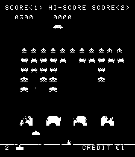 Space Invaders featured rows of invading aliens which the user had to shoot
