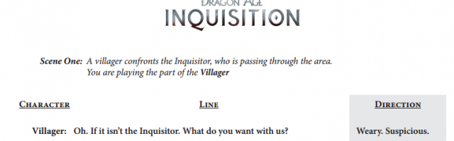 Voice a Villager in Dragon Age: Inquisition
