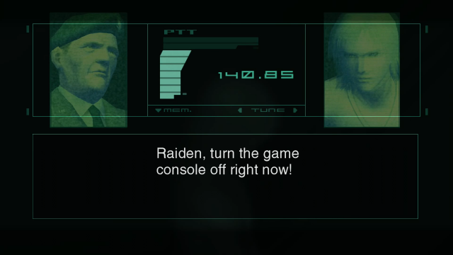 MGS2 Turn off the console