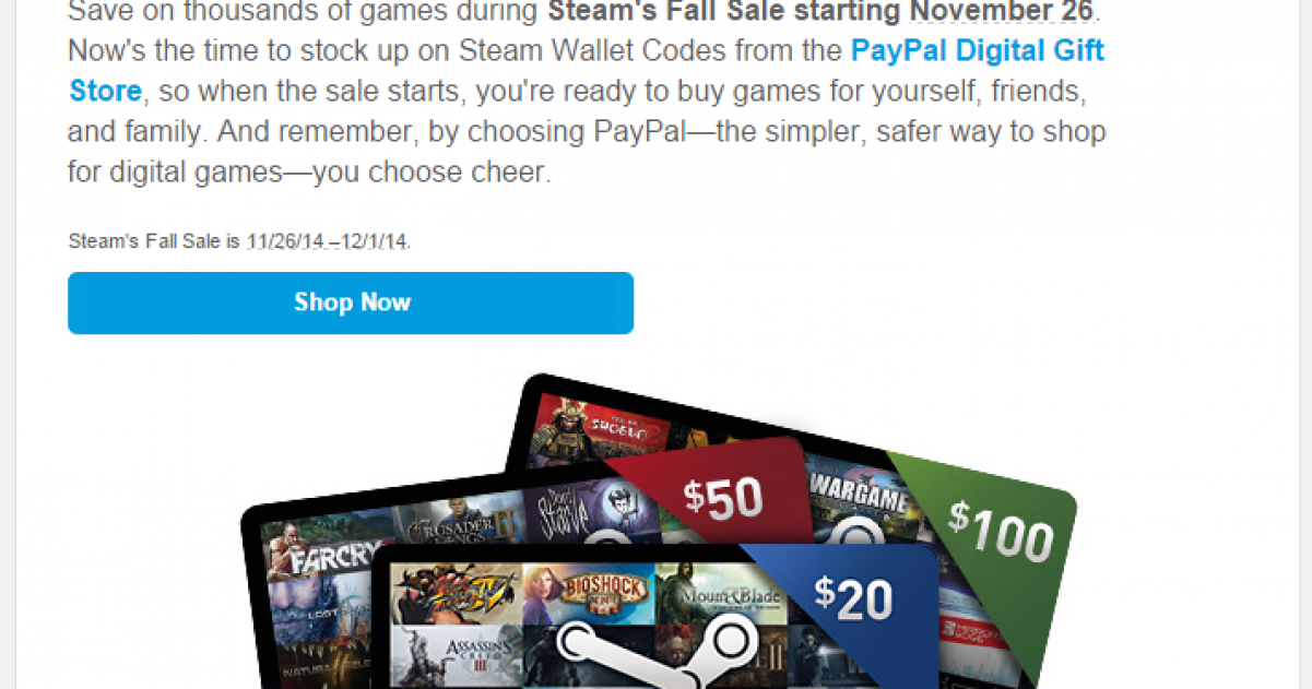 PayPal Reveal Steam Sale Dates GameGrin