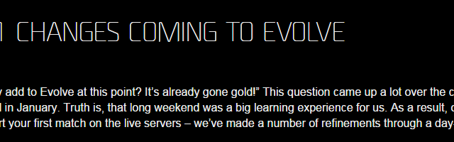 Evolve Announced Big Day-1 Changes