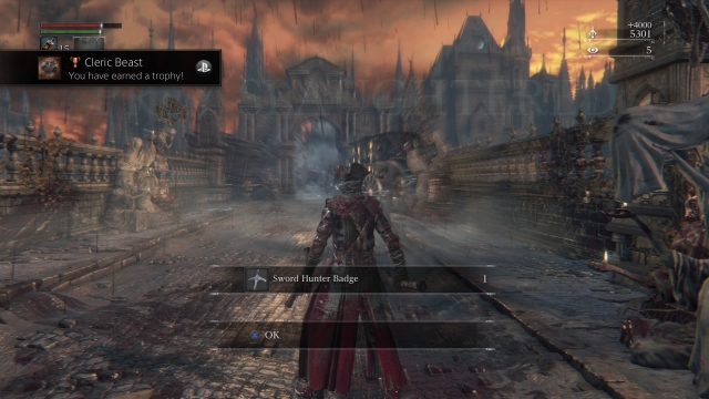 Slaying the first boss encounter.