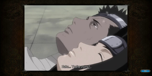 Zabuza lying down next to Haku contemplating his actions.