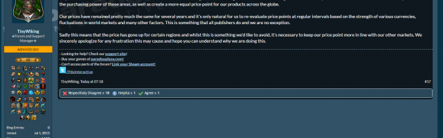 Paradox Interactive Increase Prices in Some Regions