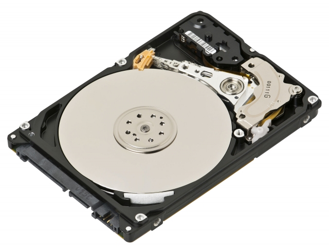 A standard 2.5" SATA Mechanical hard drive