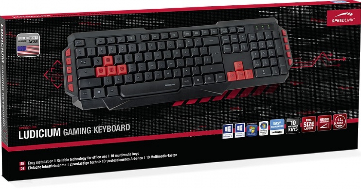 Speedlink LUDICIUM RGB Gaming Tastatur - Deutsches QWERTZ Layout Mit Windows Key Lock