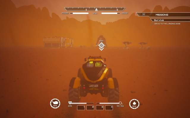 Hab looming out of the dust