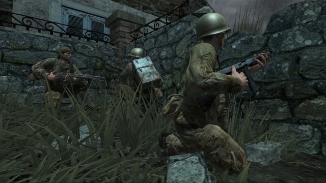 American soldiers take cover CoD3