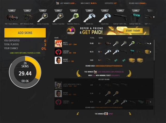 csgo lottery and jackpot