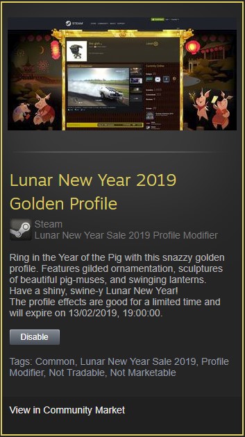 steam golden profile