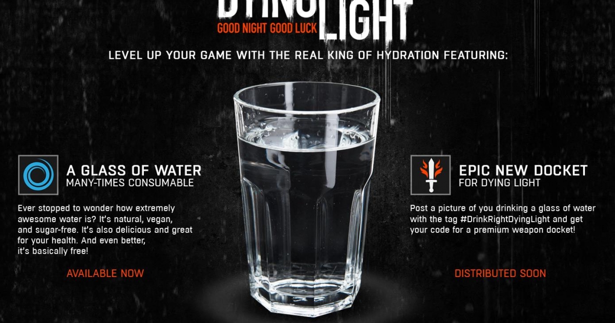 Brandy Niende jeg lytter til musik Remembering Dying Light (And Its Hilarious “#DrinkForDLC” Campaign) |  GameGrin