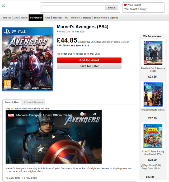 avengers ps4 spider man2