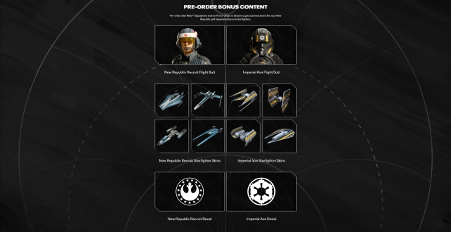 Star Wars Squadrons Pre Order Items