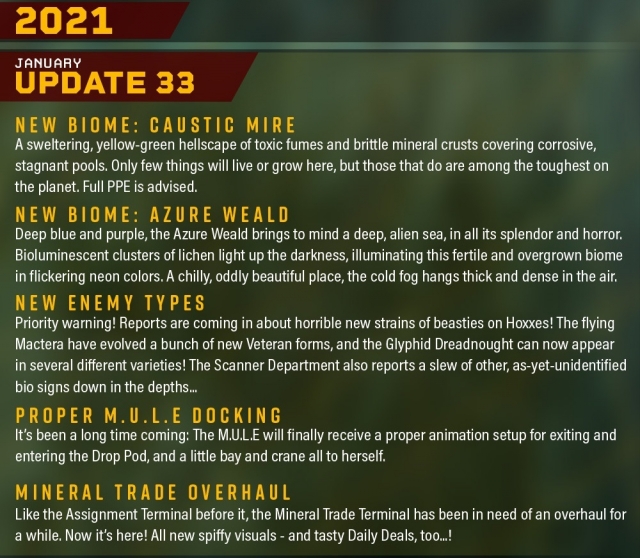 Deep rock galactic update 33