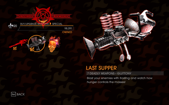 Gat out of Hell 7 Deadly Weapons Gluttony