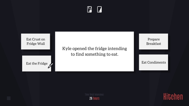 Kyle opens the fridge and chooses from his many options