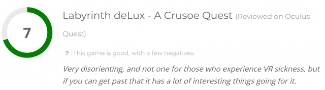 Labyrinth deLux A Crusoe Quest Review Score