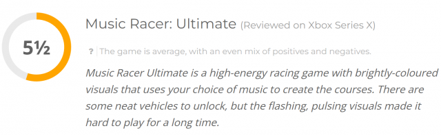 Music Racer Ultimate Review Score