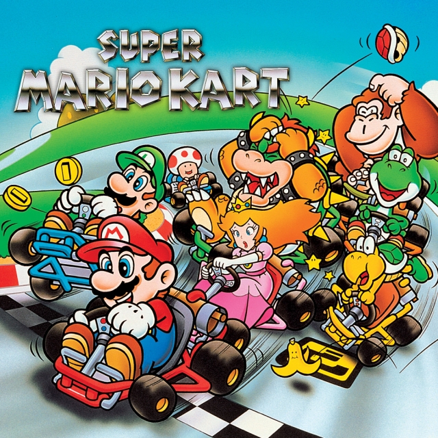 The Super Mario Kart cover art showing Mario, Luigi, and friends racing.