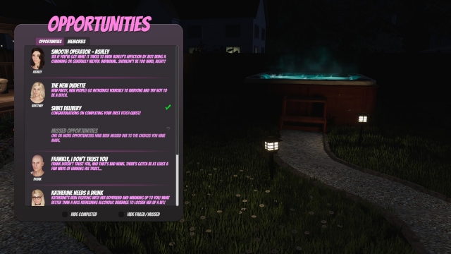 House Party Opportunities Commands Screenshot