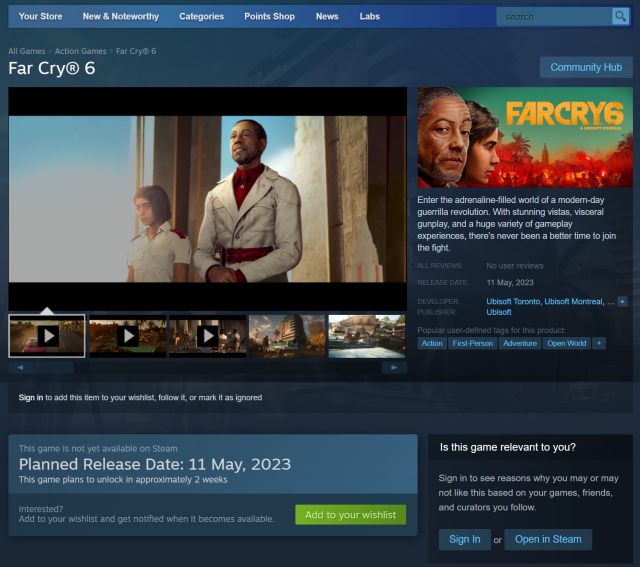 Far Cry 6 Yara Releasing on Steam Store Page