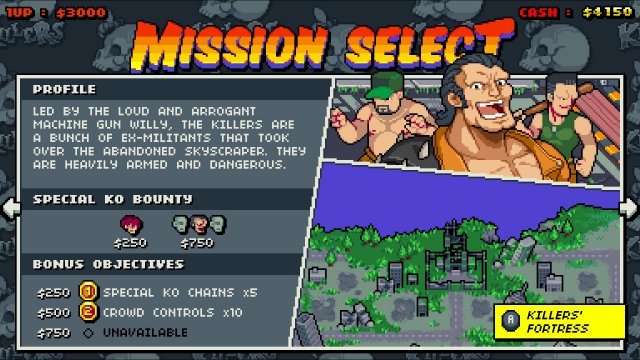 DoubleDragonGaiden missionselection