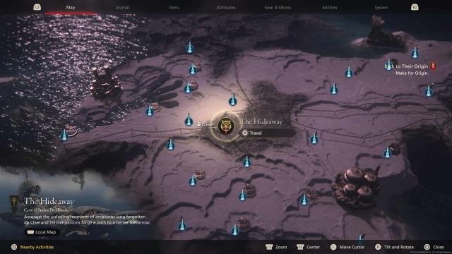 A screenshot of a section of the world map as it appears in XVI.
