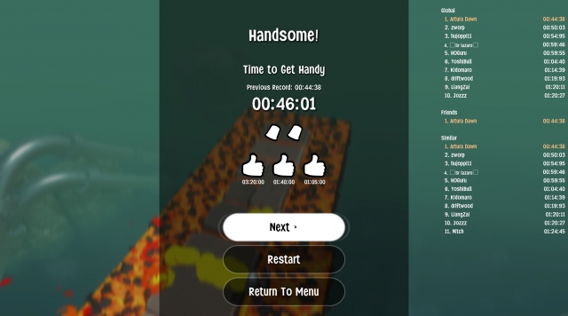 Super Adventure Hand Leaderboards Screenshot