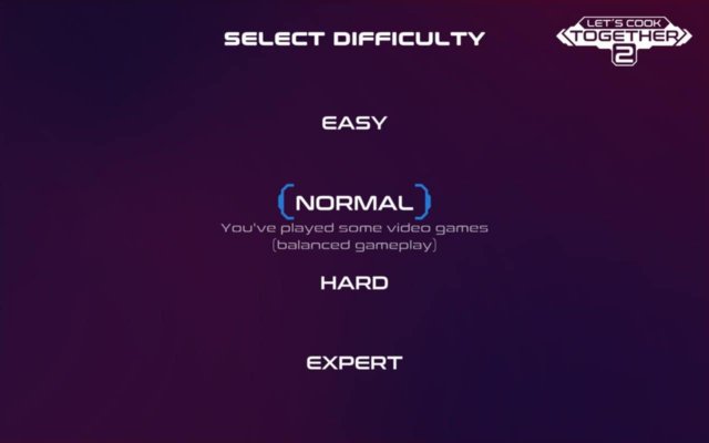 LetsCookTogether2 difficulty