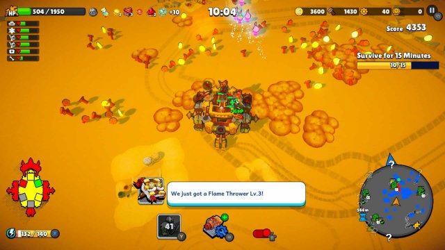 ZombieRollerz flamethrower