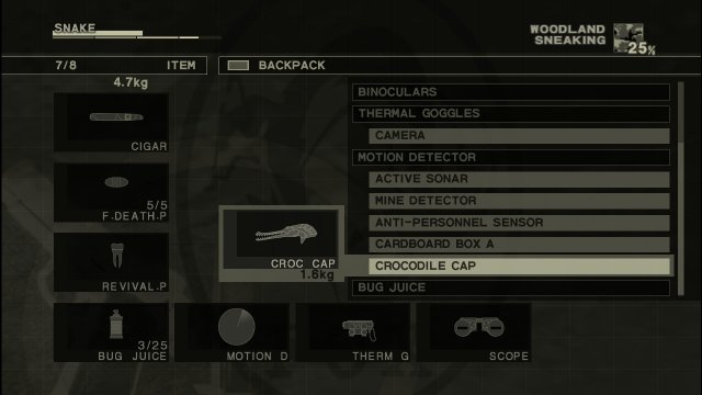 MGS3 Croc Cap3