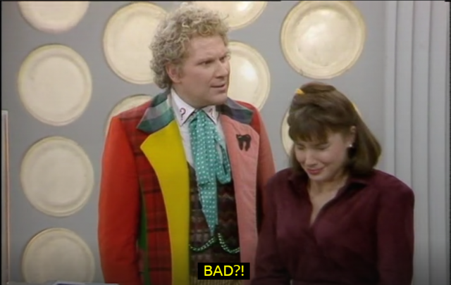 Sixth Doctor Screams At Peri