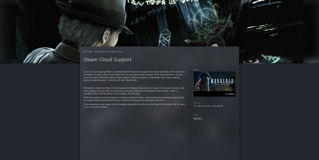 Murdered Soul Suspect Steam News