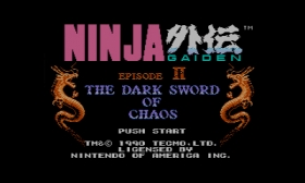 Ninja Gaiden II The Dark Sword of Chaos Box Art