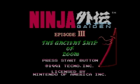 Ninja Gaiden III The Ancient Ship of Doom Box Art