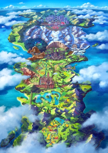 [Pokémon Sword and Pokémon Shield] Galar Region Map ( 1 / 1 )