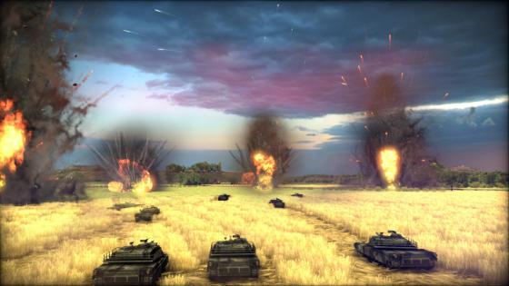 wargame tanks in field
